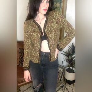 Vintage Allure Paisley Wool Blend Cardigan